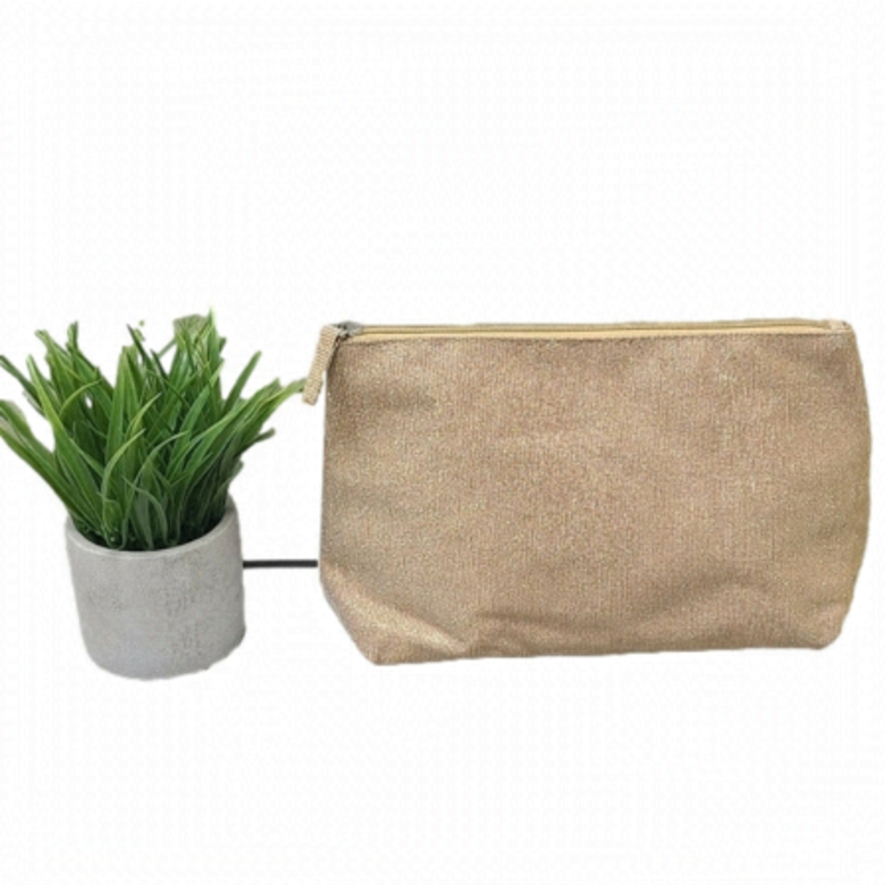 𝅺large Gold Glitter Makeup Bag